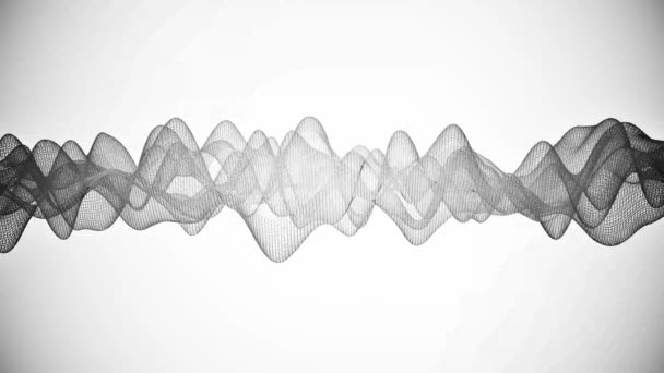 黑色斑点状波浪状纹理 抽象的表面波 无缝圈 网络数码景观 3D动画 用作标题 演示的背景 — 图库视频影像