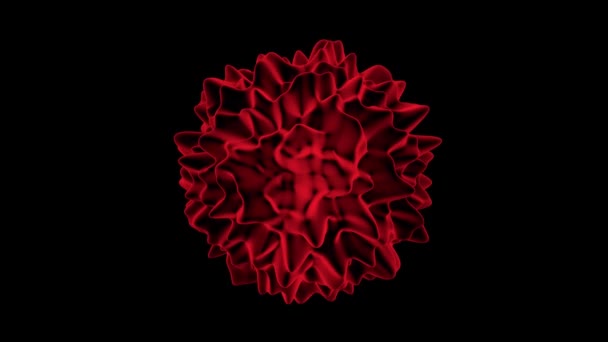 Forma Orgánica Roja Forma Del Virus Lazo Sin Costuras Animación — Vídeos de Stock