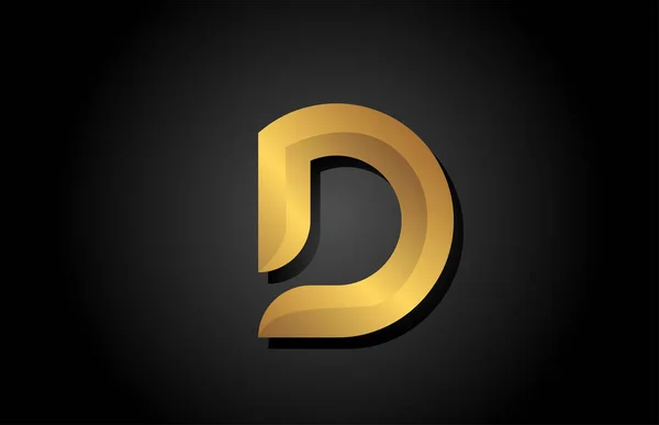 Gold Golden Alphabet Letter Icon Logo Design Company Template Luxury — Stock Vector