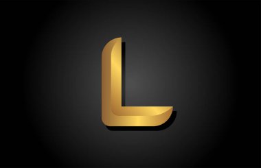 Altın rengi L harfi alfabe simgesi logo tasarımı. Şirket şablonu lüks iş için
