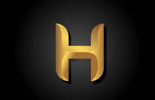 金色H字母表图标设计 奢侈品企业的公司模板 — 图库矢量图片