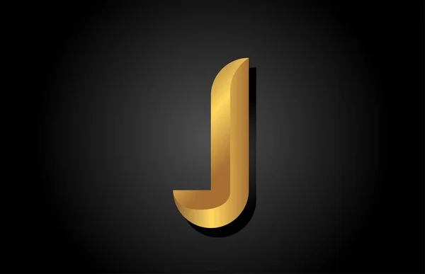 ゴールドJアルファベット文字アイコンロゴデザイン 豪華なビジネスのための会社テンプレート — ストックベクタ