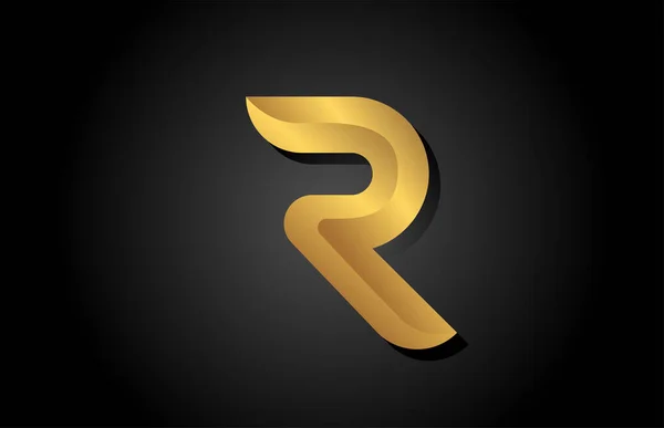 ゴールドゴールドRアルファベット文字アイコンロゴデザイン 豪華なビジネスのための会社テンプレート — ストックベクタ