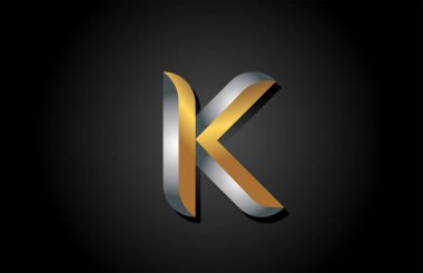 K alfabesi harfi logo simgesi. İş ve şirket için yaratıcı tasarım