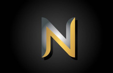 N alfabesi harfi logo simgesi. İş ve şirket için yaratıcı tasarım