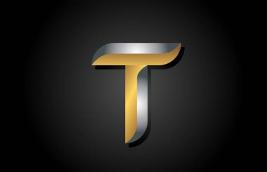 T alfabesi harfi logo simgesi. İş ve şirket için yaratıcı tasarım