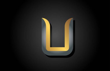 U alfabesi harfi logo simgesi. İş ve şirket için yaratıcı tasarım