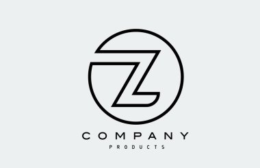 siyah çizgi Z basit alfabe harfi simgesi. Şirket için yaratıcı tasarım şablonu 