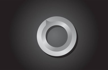 Gri O alfabe harf simgesi logo tasarımı. Şirket şablonu