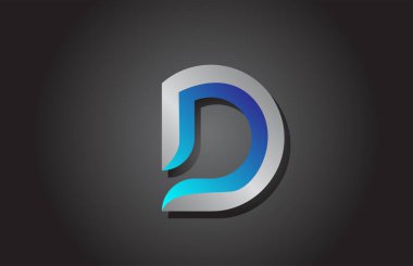 D alfabesi harfi logo simgesi. İş ve şirket için yaratıcı tasarım