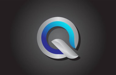 Q alfabesi harfi logo simgesi. İş ve şirket için yaratıcı tasarım