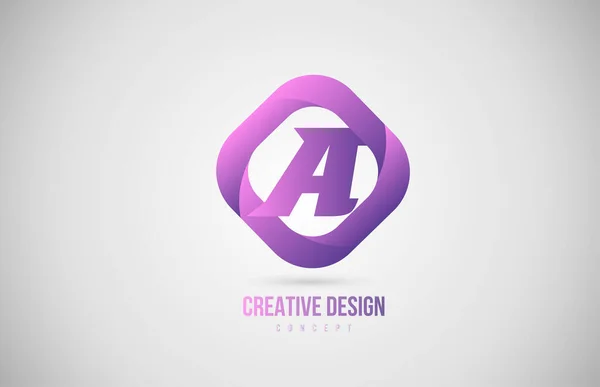 Roze Een Alfabet Letter Logo Icoon Creatief Ontwerp Sjabloon Voor — Stockvector