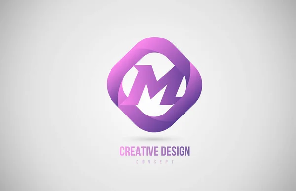 Różowa Ikona Alfabetu Kreatywny Szablon Projektu Dla Firmy — Wektor stockowy