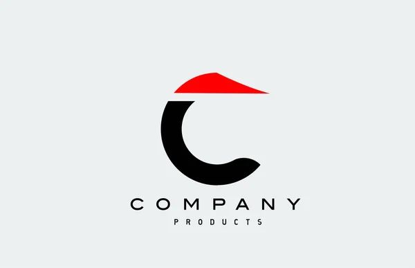 Red Alphabet Letter Logo Icon Black Colour Creative Design Company — Stock Vector