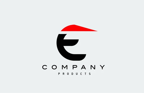Ícone Logotipo Letra Alfabeto Vermelho Com Cor Preta Design Criativo — Vetor de Stock