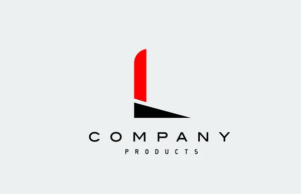 Czerwona Ikona Logo Litery Alfabetu Kolorze Czarnym Kreatywny Design Dla — Wektor stockowy