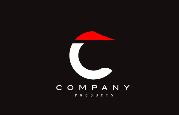 Czerwona Ikona Logo Litery Alfabetu Kolorze Czarnym Kreatywny Design Dla — Wektor stockowy
