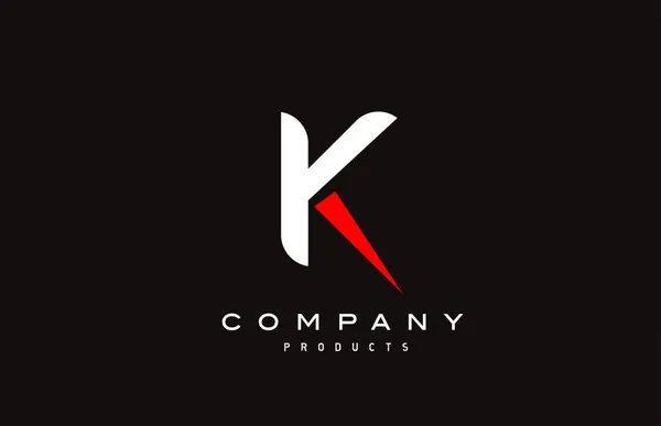 Czerwona Ikona Logo Alfabetu Kolorze Czarnym Kreatywny Design Dla Firmy — Wektor stockowy