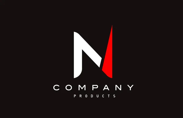 Lettre Alphabet Rouge Icône Logo Avec Couleur Noire Conception Créative — Image vectorielle