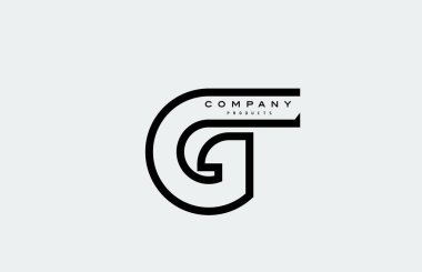Satır ile siyah G alfabesi harf simgesi simgesi. İş ve şirket için tasarım