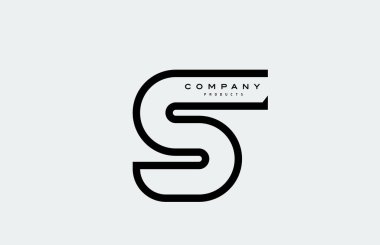 Satır ile siyah S alfabesi harf simgesi simgesi. İş ve şirket için tasarım