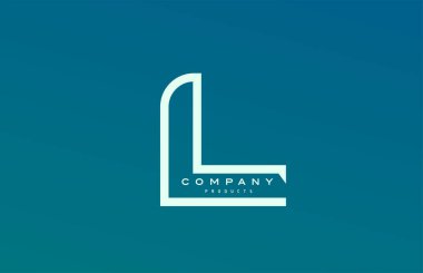 Satır ile mavi beyaz L alfabesi harf simgesi simgesi. Şirket ve iş için tasarım