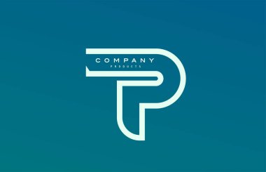 Satırlı mavi beyaz P harfi logo simgesi. Şirket ve iş için tasarım