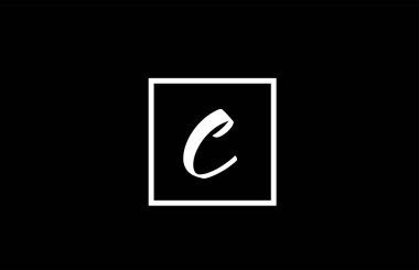 siyah ve beyaz alfabe harfi logo simgesi. Şirket ve iş için basit kare tasarım