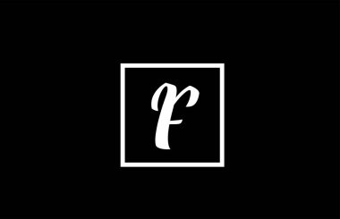 siyah ve beyaz alfabe harfi simgesi. Şirket ve iş için basit kare tasarım