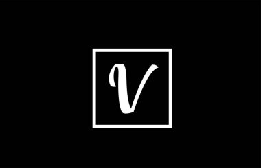 siyah ve beyaz alfabe harfleri simgesi. Şirket ve iş için basit kare tasarım