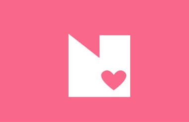 Pembe aşk kalbi alfabe harfi simgesi. Randevu sitesi ya da şirket için yaratıcı tasarım