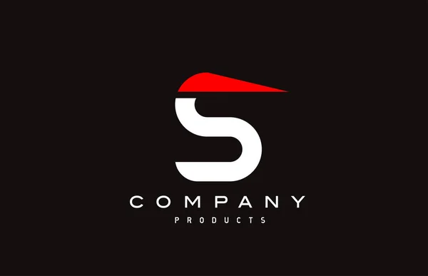 Alfabeto Vermelho Letra Logotipo Ícone Com Cor Preta Design Criativo — Vetor de Stock
