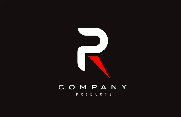 Lettre Alphabet Rouge Icône Logo Avec Couleur Noire Conception Créative — Image vectorielle