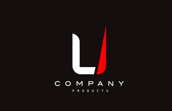 Red Alphabet Letter Logo Icon Black Colour Creative Design Company — Stock Vector