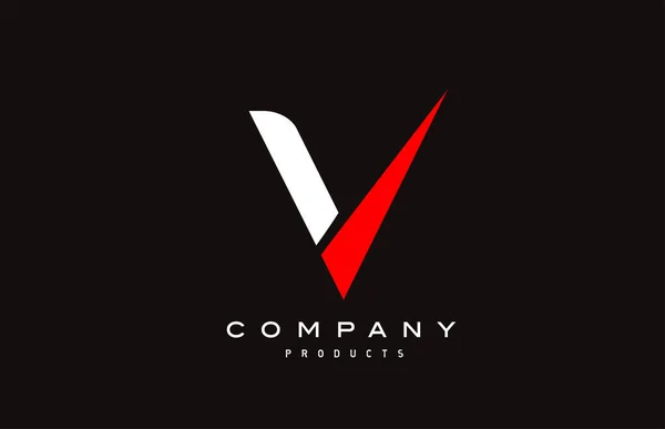 带有黑色的V红色字母标识图标 公司和企业的创意设计 — 图库矢量图片