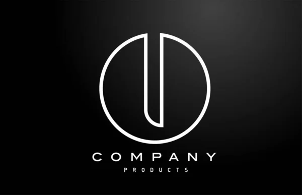 Alfabeto Branco Letra Logotipo Ícone Com Cor Preta Design Criativo — Vetor de Stock