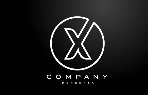 White Alphabet Letter Logo Icon Black Colour Creative Design Business — Stock Vector