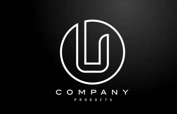 Icône Logo Lettre Alphabet Blanc Avec Couleur Noire Conception Créative — Image vectorielle