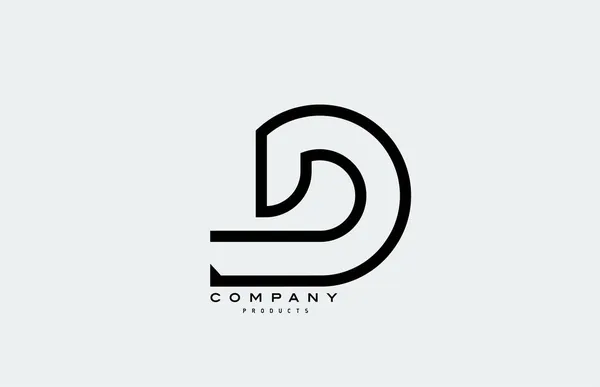 Black Alphabet Letter Logo Icon Line Design Business Company — Stock Vector