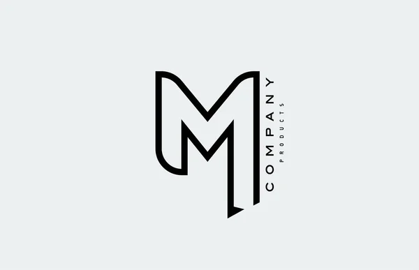 Чорна Піктограма Логотипу Літери Лінією Дизайн Бізнесу Компанії — стоковий вектор