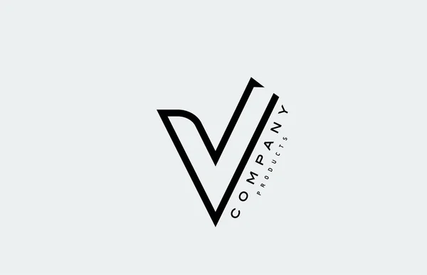 Черный Буква Алфавита Значок Логотипа Линией Дизайн Бизнеса Компании — стоковый вектор