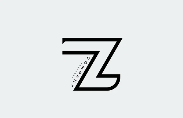 黒いZアルファベットの文字のロゴのアイコン ビジネスや企業のためのデザイン — ストックベクタ