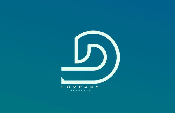 Bleu Blanc Lettre Alphabet Icône Logo Avec Ligne Conception Pour — Image vectorielle