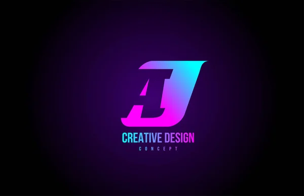 Een Alfabet Letter Logo Icoon Roze Kleur Ontwerp Voor Bedrijf — Stockvector
