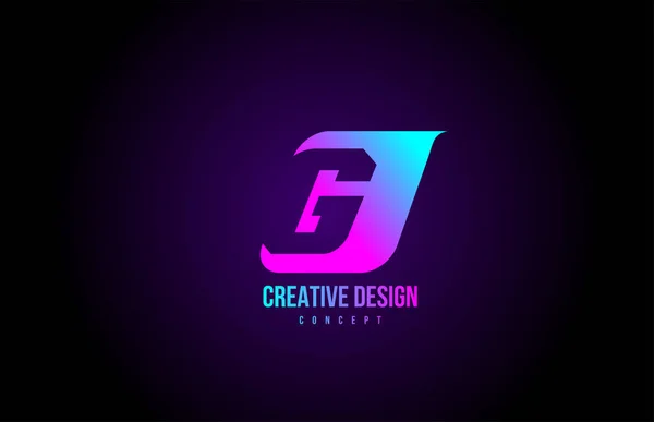 Pembe Renkli Alfabesi Harfli Logo Simgesi Şirket Için Tasarım — Stok Vektör