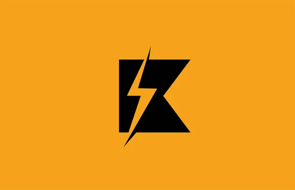 Черно Желтый Значок Логотипа Конструкция Электрической Молнии Энергетической Компании — стоковый вектор