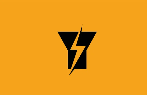 Символ Логотипа Черно Желтая Буква Habet Конструкция Электрической Молнии Энергетической — стоковый вектор