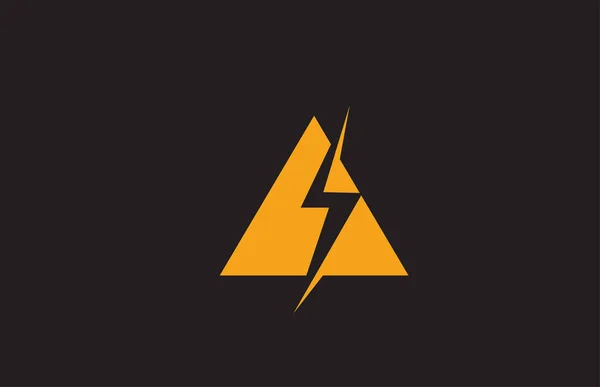 Жёлтый Чёрный Алфавит Логотипом Конструкция Электрической Молнии Энергетической Компании — стоковый вектор