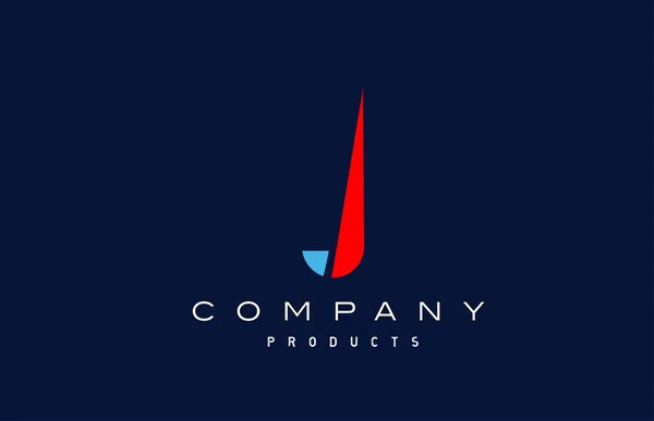 Azul Vermelho Alfabeto Letra Logotipo Ícone Design Para Empresas Empresas — Vetor de Stock