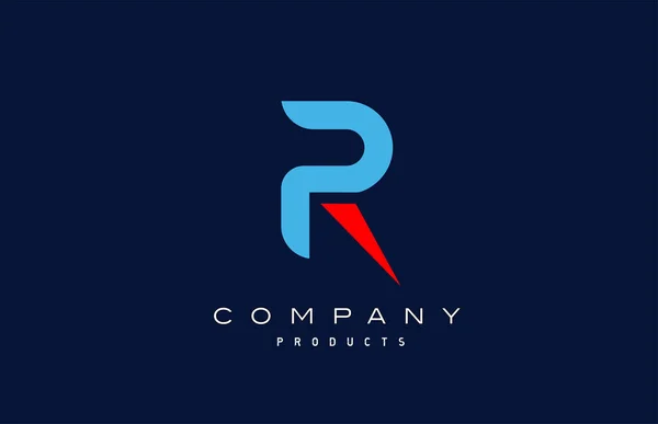 Niebiesko Czerwona Ikona Alfabetu Projektowanie Dla Biznesu Firmy — Wektor stockowy